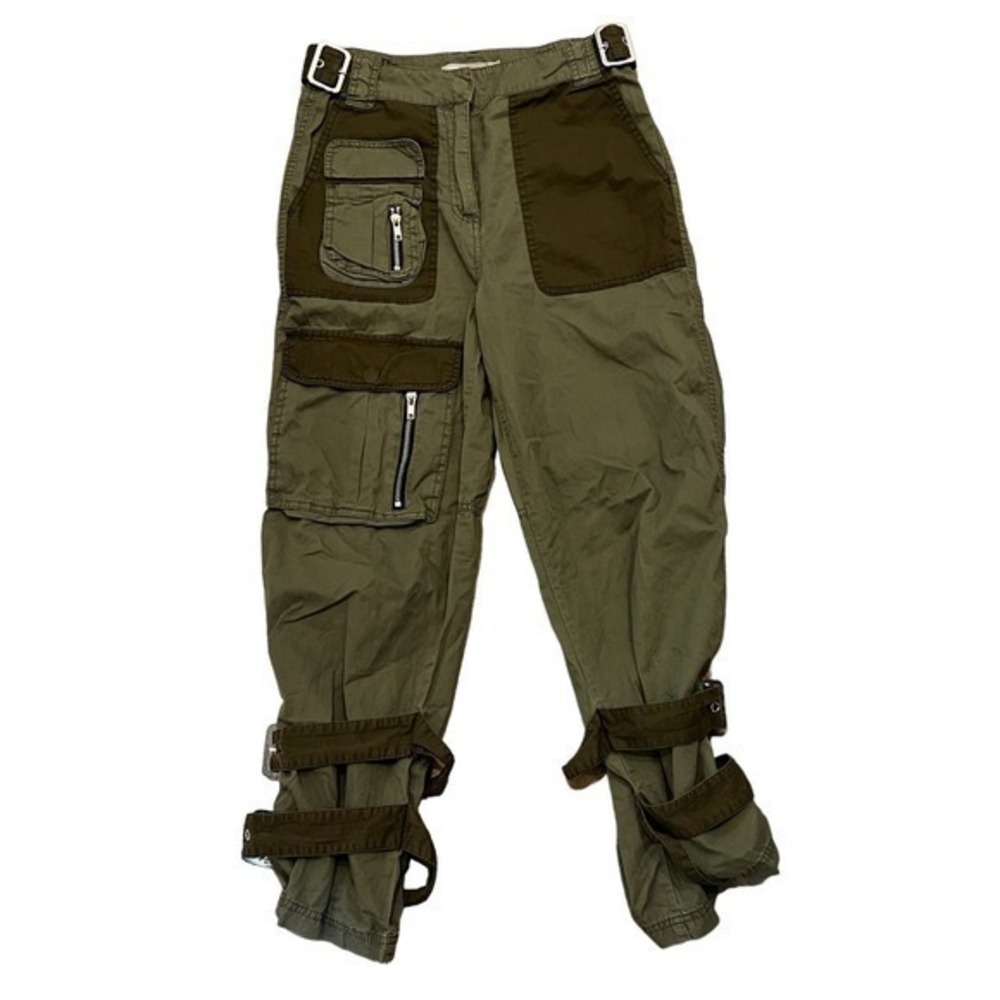 ASOS cargo buckle patchwork army olive greens 4